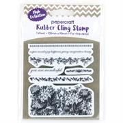 RUBBER CLING STAMP 100 X 90MM, FLORAL 1